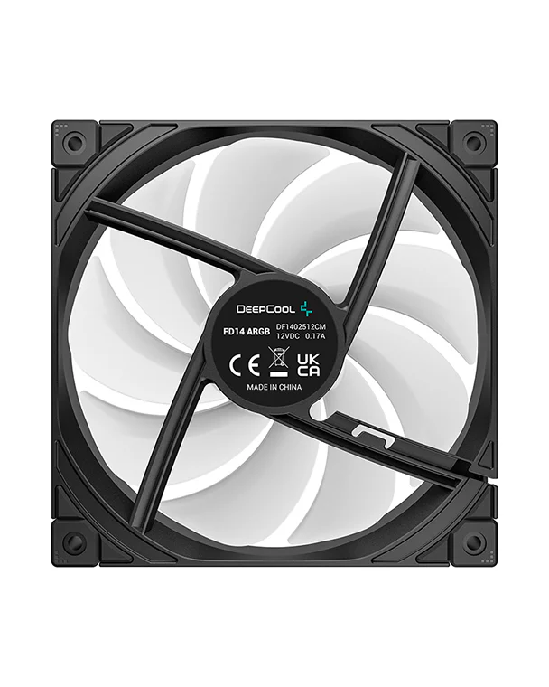 Cooler Fan DeepCool FD14, ARGB, 140mm, Preto, 1650 RPM, 82 CFM - R-FD14-BKAPN1-G - Imagem 3