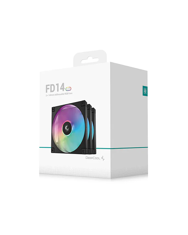 Kit 3x Cooler Fan DeepCool FD14, ARGB, 140mm, Preto, 1650 RPM, 82 CFM - R-FD14-BKAPN3-G - Imagem 6