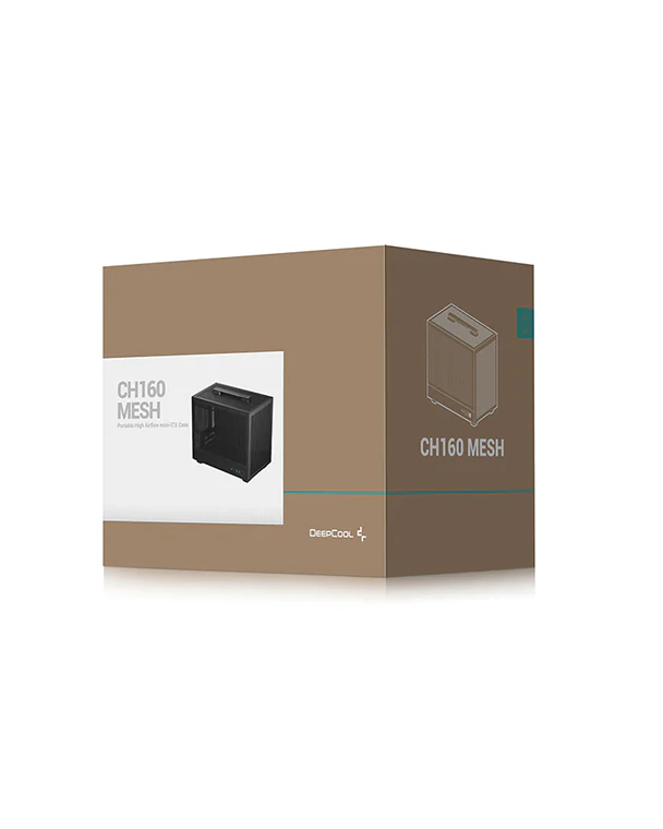 Gabinete Mini ITX DeepCool CH160 Mesh Preto, ultraportátil com alça para Placa Mãe ITX - Imagem 6