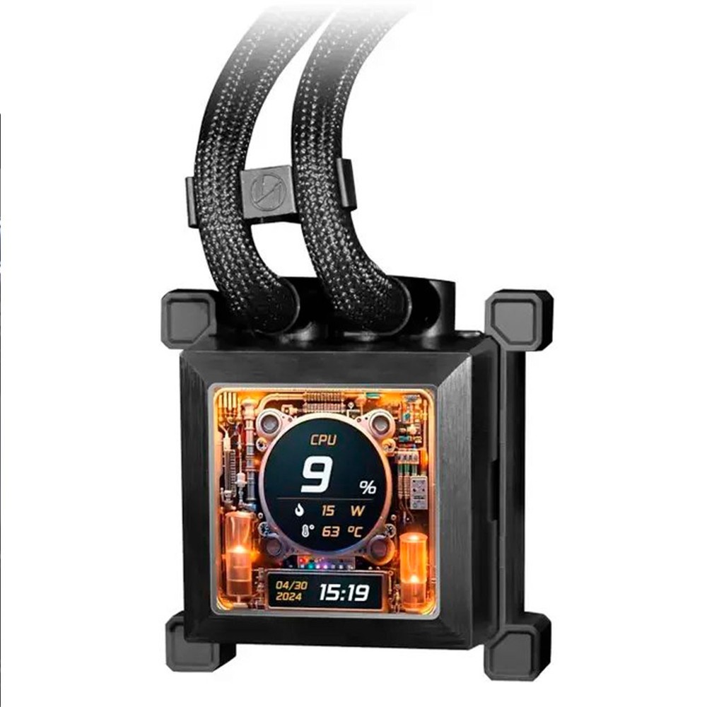Water Cooler Hydroshift 360TL Preto Display LCD, Lian Li, 360mm, AMD/Intel, Alta Pressão - HSLCD36TB - Imagem 2