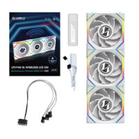 Kit 3x Cooler Fan Lian Li Uni Fan SL Display LCD Wireless Reverse Blade Branco 120mm PWM ARGB - 12RSLLCD1W3W