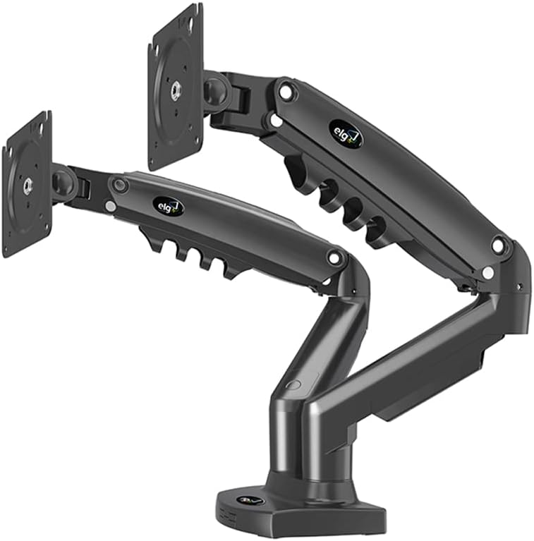 Suporte de Mesa Articulado para 2 Monitores de 17" a 35", ELG, Ajuste de altura com Pistão a Gás - F160N - Imagem 2