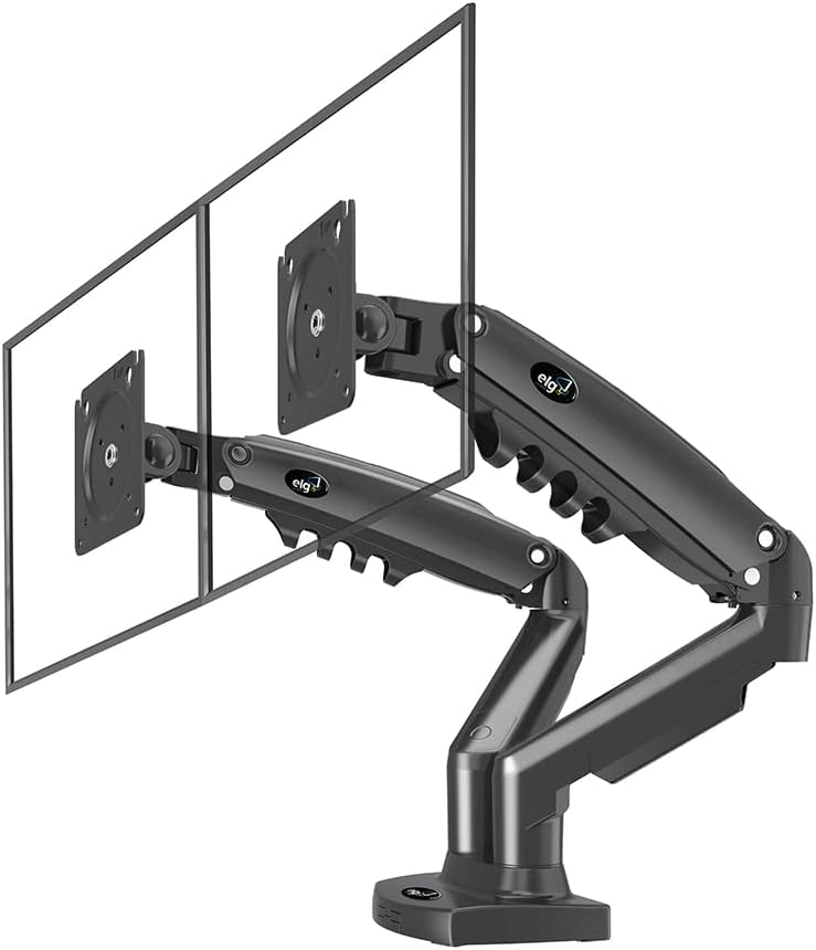 Suporte de Mesa Articulado para 2 Monitores de 17" a 35", ELG, Ajuste de altura com Pistão a Gás - F160N - Imagem 3