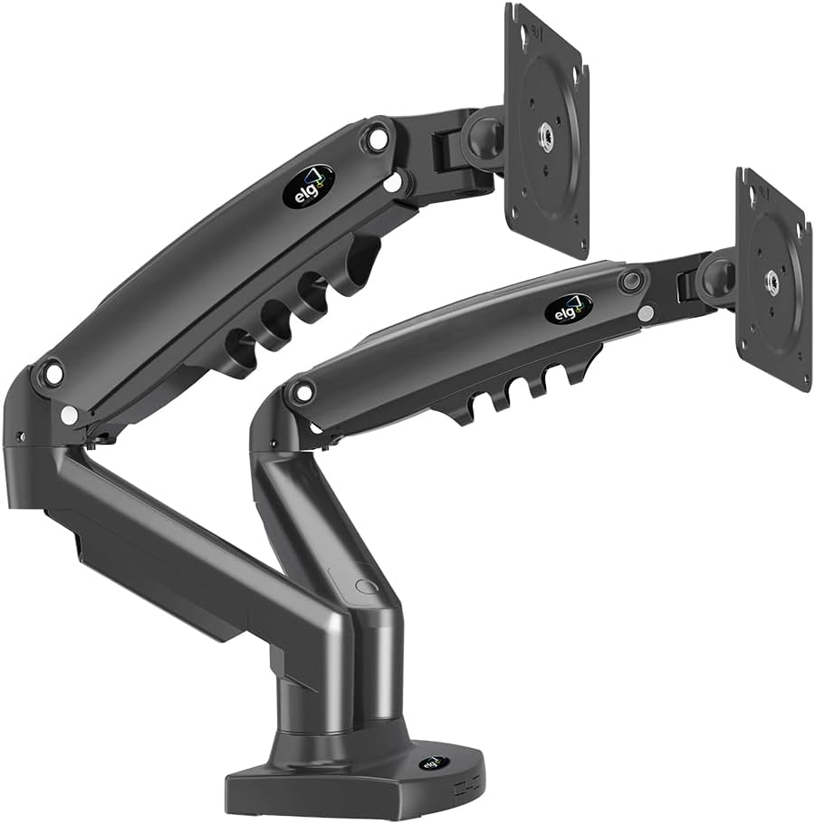 Suporte de Mesa Articulado para 2 Monitores de 17" a 35", ELG, Ajuste de altura com Pistão a Gás - F160N