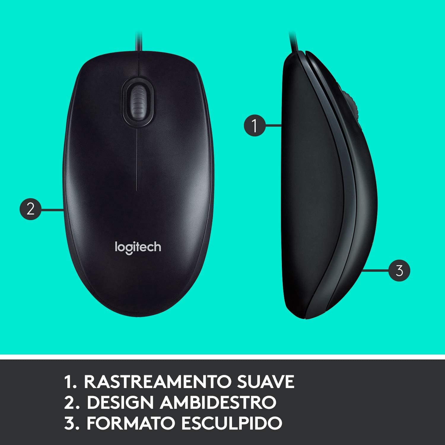 Kit Teclado e Mouse com fio USB Logitech MK120, ABNT2, Design Confortável, Durável e Resistente à Respingos - Imagem 8