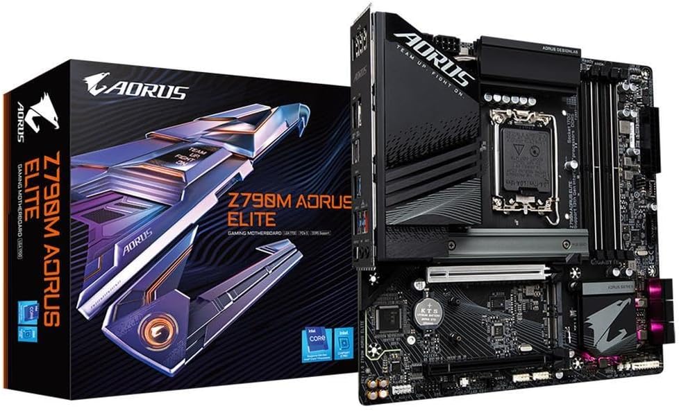 Placa Mãe Gigabyte Z790M Aorus Elite, Intel LGA 1700, mATX, DDR5, M.2 NVMe