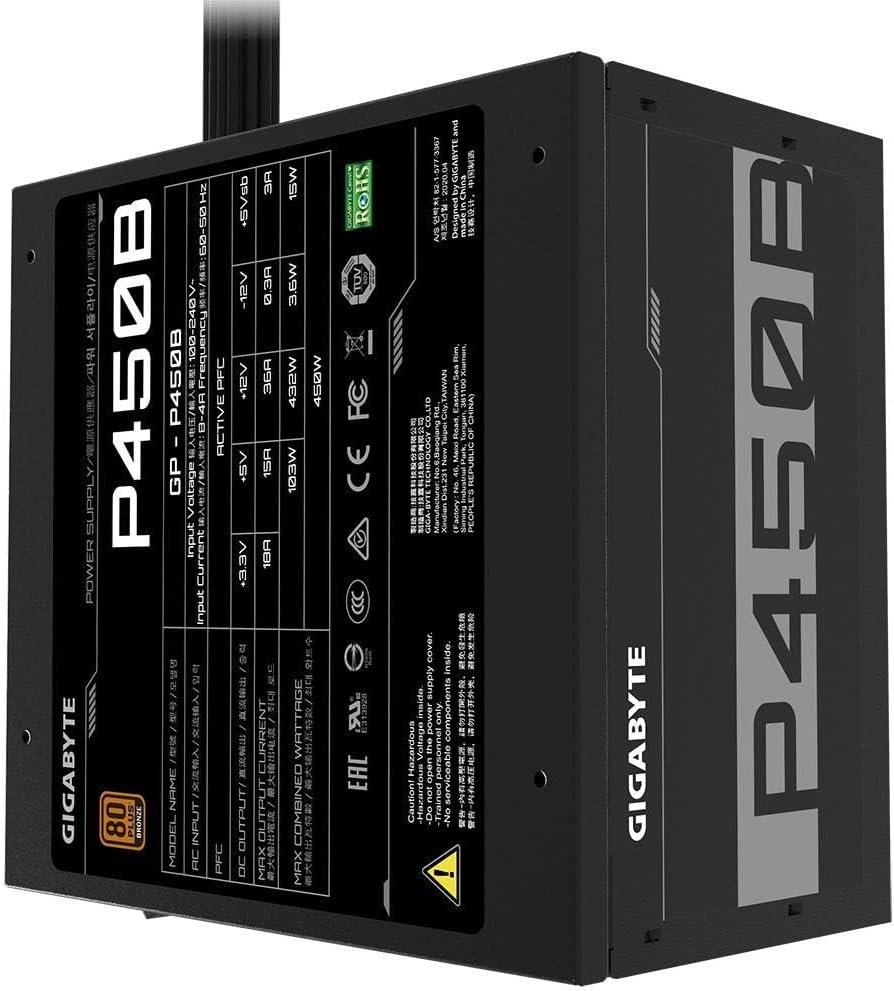 Fonte Gigabyte 450W, 80 Plus Bronze, PFC Ativo, Bivolt automático - GP-P450B/BR - Imagem 5