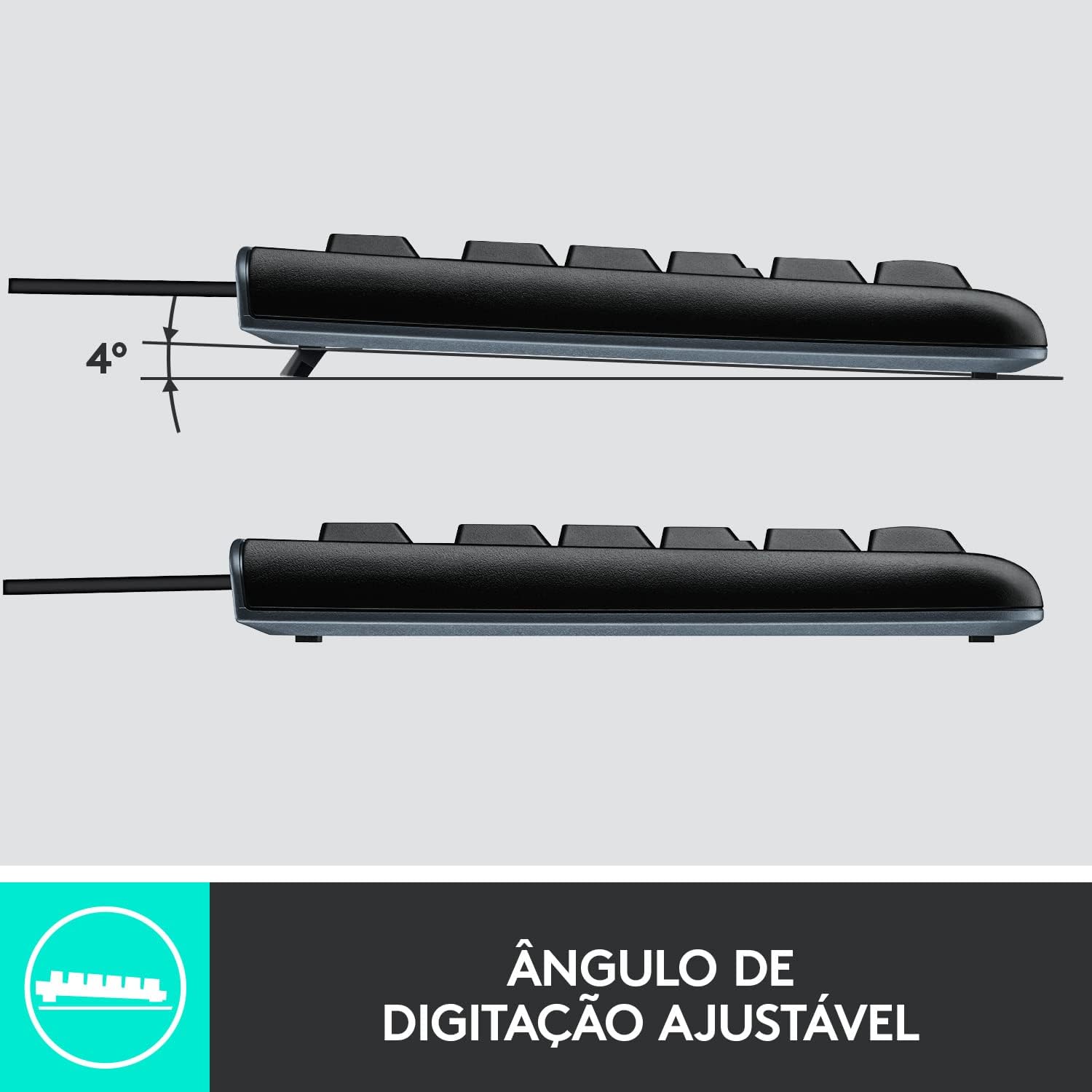 Kit Teclado e Mouse com fio USB Logitech MK120, ABNT2, Design Confortável, Durável e Resistente à Respingos - Imagem 7