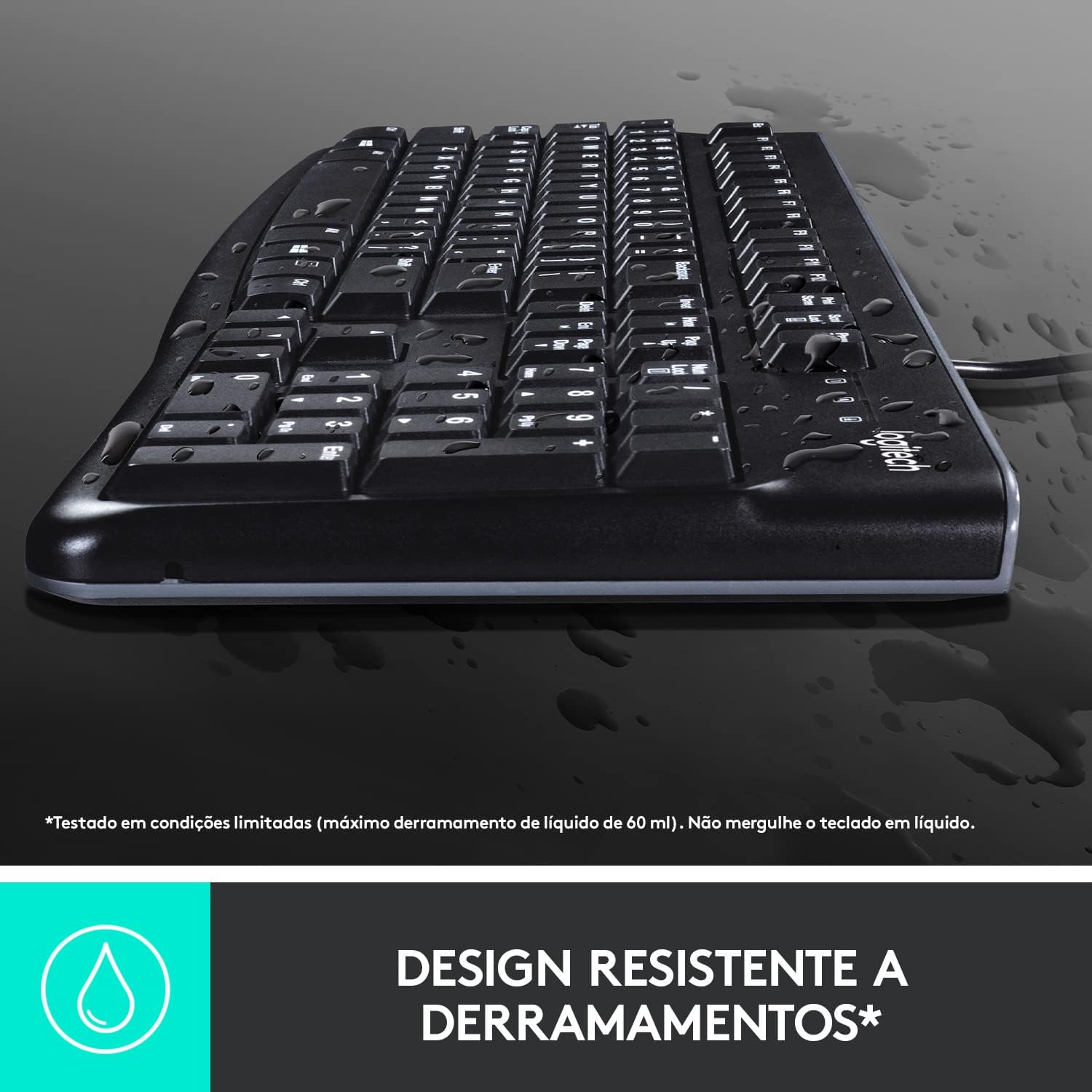 Kit Teclado e Mouse com fio USB Logitech MK120, ABNT2, Design Confortável, Durável e Resistente à Respingos - Imagem 3