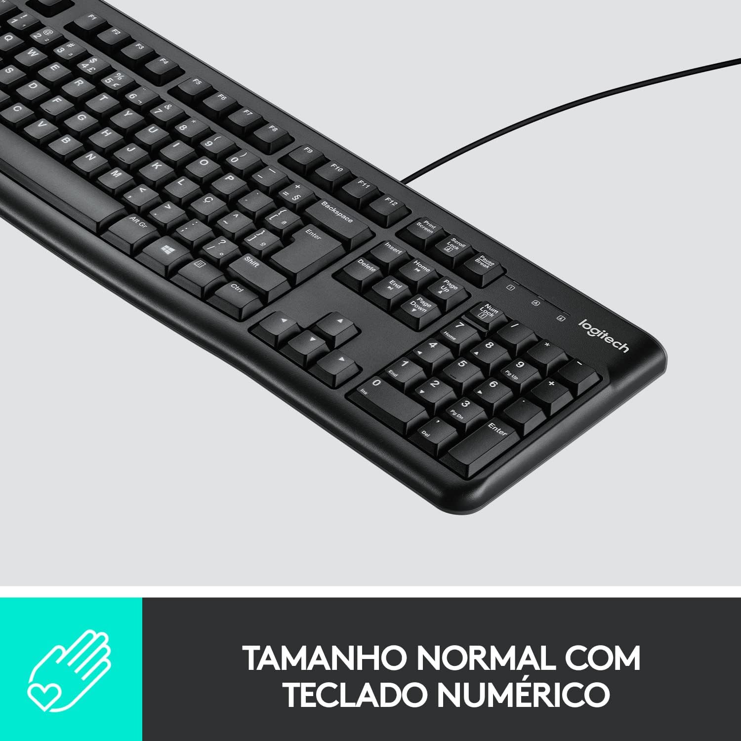 Kit Teclado e Mouse com fio USB Logitech MK120, ABNT2, Design Confortável, Durável e Resistente à Respingos - Imagem 6