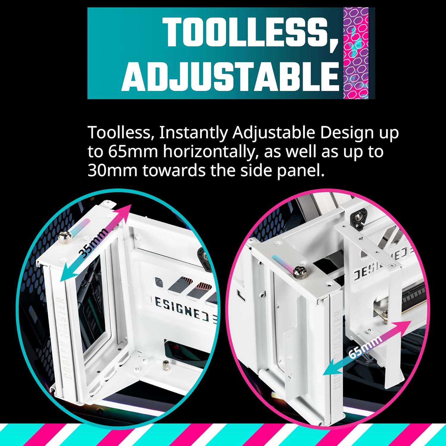 Suporte de Gabinete para Placa de Vídeo na Vertical V3, Cooler Master, Riser PCIe 4.0, Branco - MCA-U000R-WFVK03 - Imagem 8