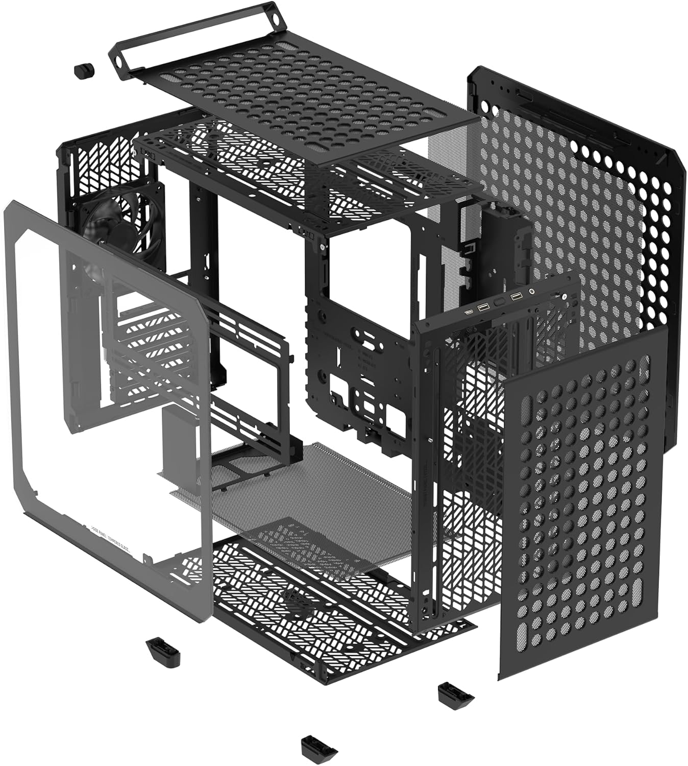 Gabinete Cooler Master QUBE 500 Flatpack Preto, ATX, Modular, Midtower, Lateral Vidro, Extreme Airflow - Q500-KGNN-S00 - Imagem 17