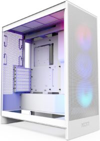 Gabinete NZXT H7 Flow RGB Branco, Mid Tower, Vidro Temperado, E-ATX, Com 3 Fans, CM-H72FW-R1