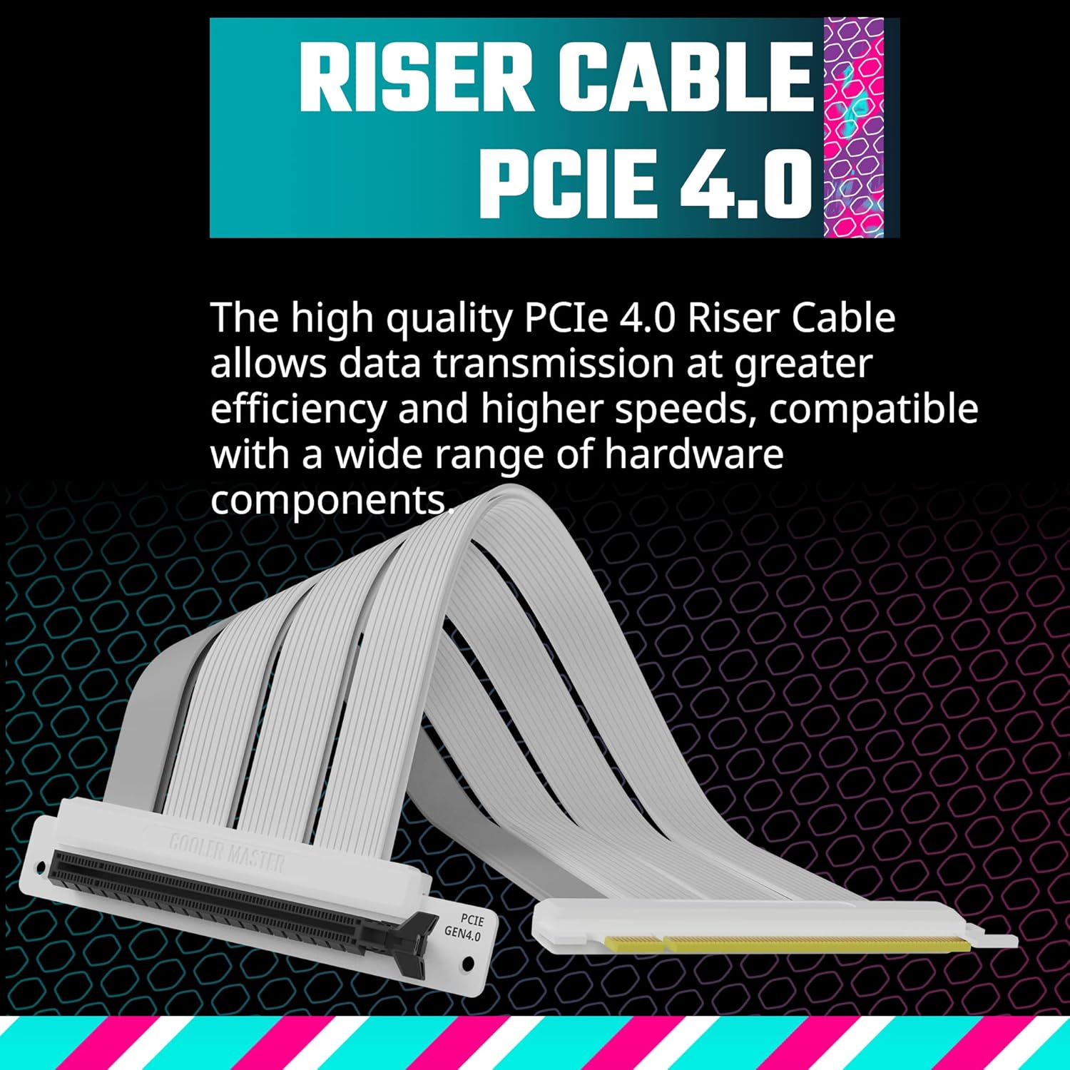 Suporte de Gabinete para Placa de Vídeo na Vertical V3, Cooler Master, Riser PCIe 4.0, Branco - MCA-U000R-WFVK03 - Imagem 6