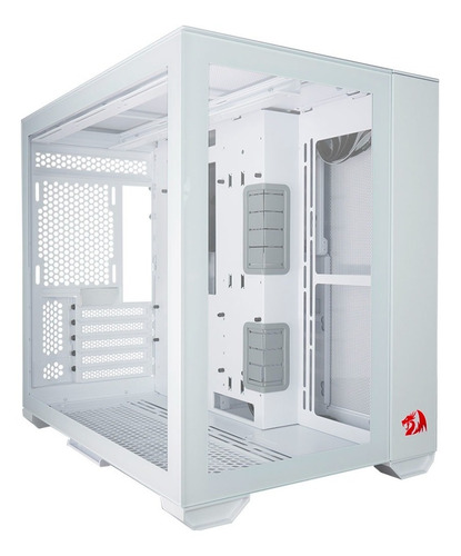 Gabinete Gamer Lian Li O11 Dynamic Mini Redragon Edition, Mid Tower, Vidro Temp, Suporte ATX, Branco - O11DMINI-RD-W
