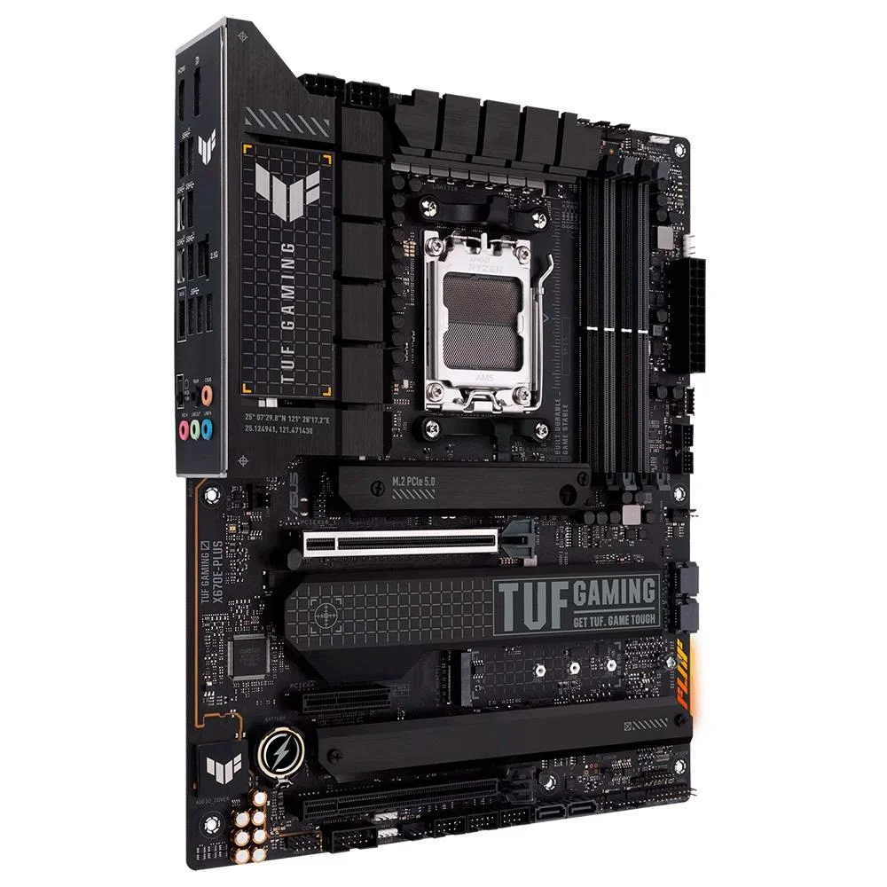 Placa Mãe X670E Asus TUF Gaming PLUS, AMD AM5, PCI 5.0, ATX, DDR5, NVME