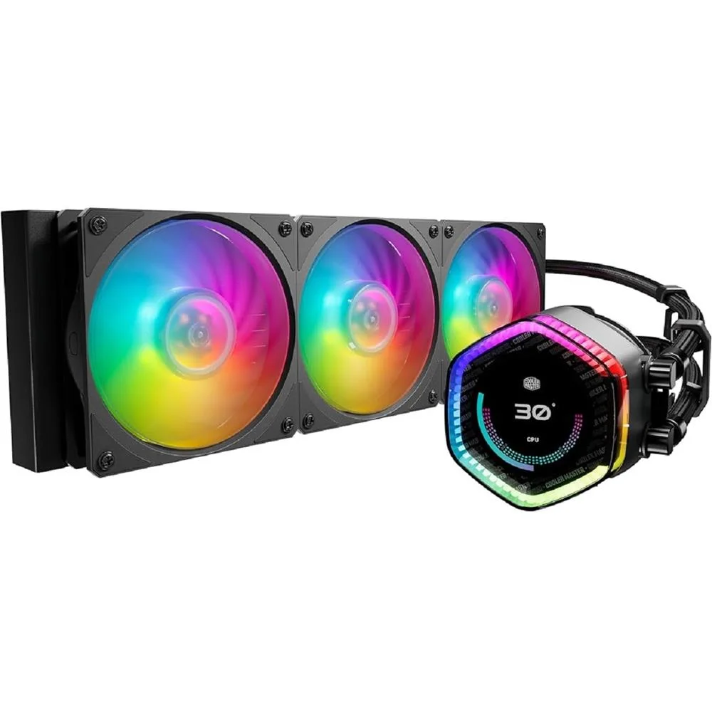 Water Cooler Cooler Master Masterliquid 360 ION, com Display LCD, ARGB, Mobius 360mm (3x120mm), Preto, MLY-D36M-A24PZ-R1