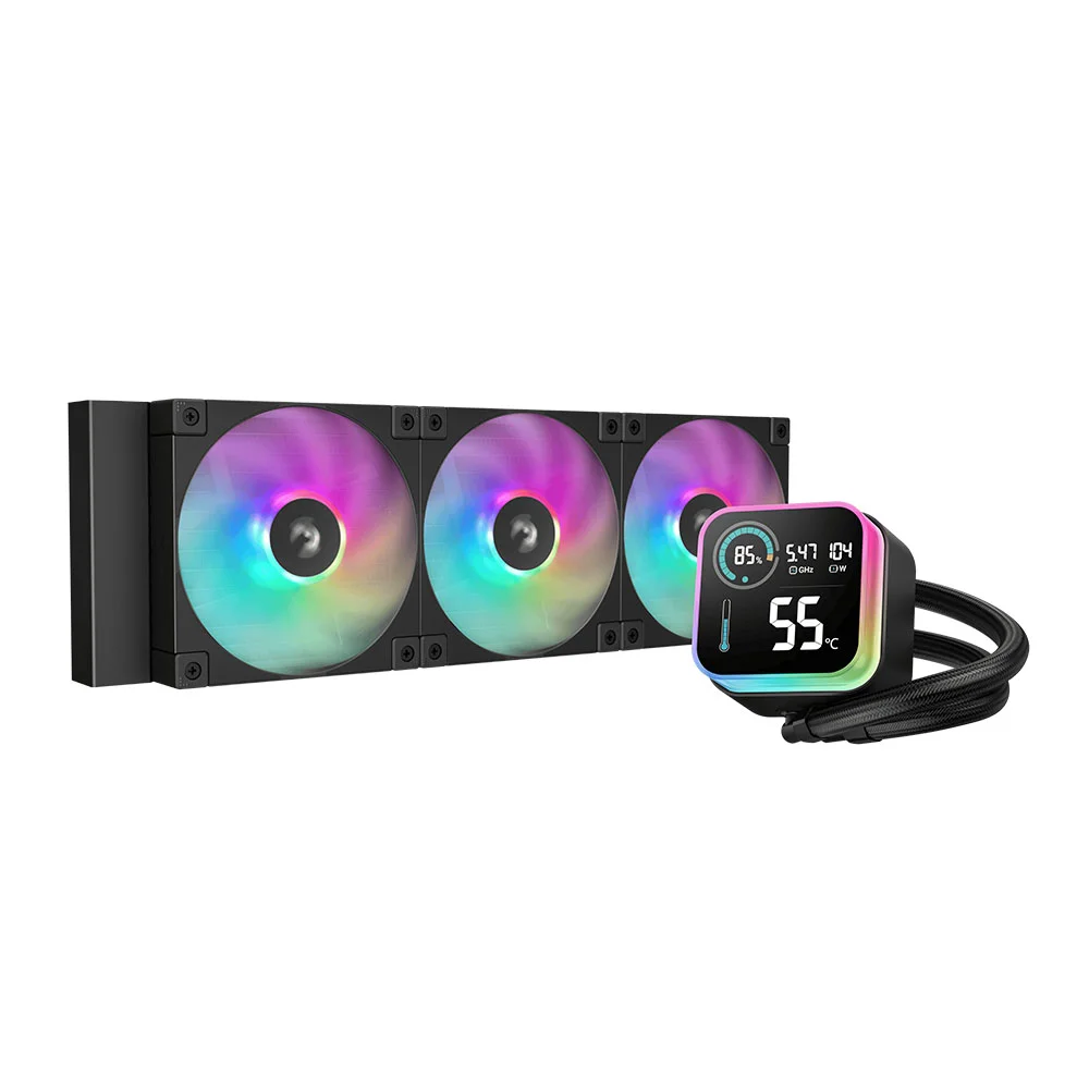 Water Cooler DeepCool LQ360, ARGB, 360mm, Com Display, Intel-AMD, Preto