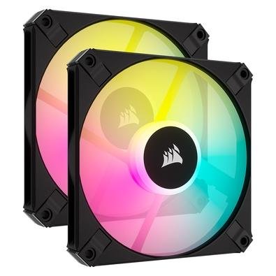Kit Cooler Fan Corsair AF120 Slim, 120mm, ARGB, 2000RPM, 56 CFM, Com controladora, Preto - CO-9050163-WW
