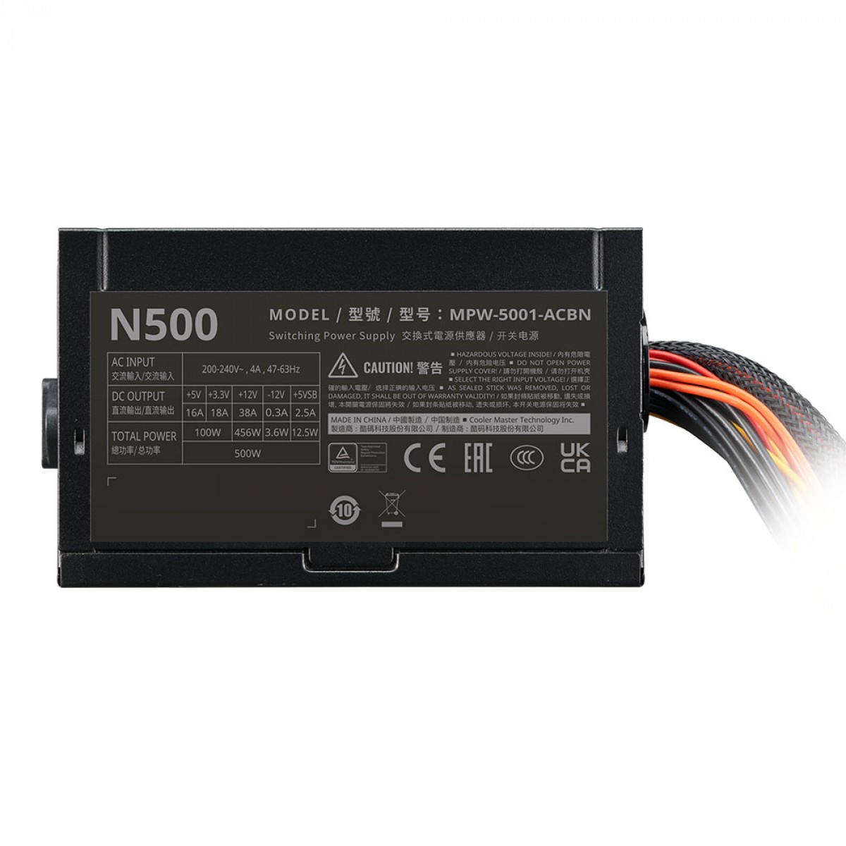 Fonte Cooler Master Elite NEX N500, 500W, PFC Ativo, Preta - MPW-5001-ACAN-BBR - Imagem 4