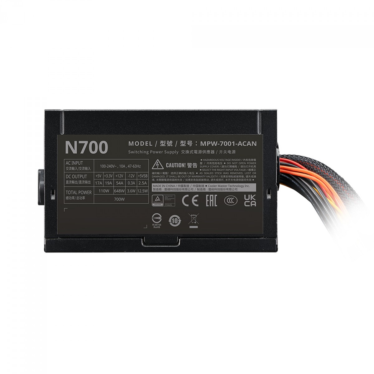 Fonte Cooler Master Elite NEX N700, 700W, PFC Ativo, Preta - MPW-7001-ACAN-BBR - Imagem 5