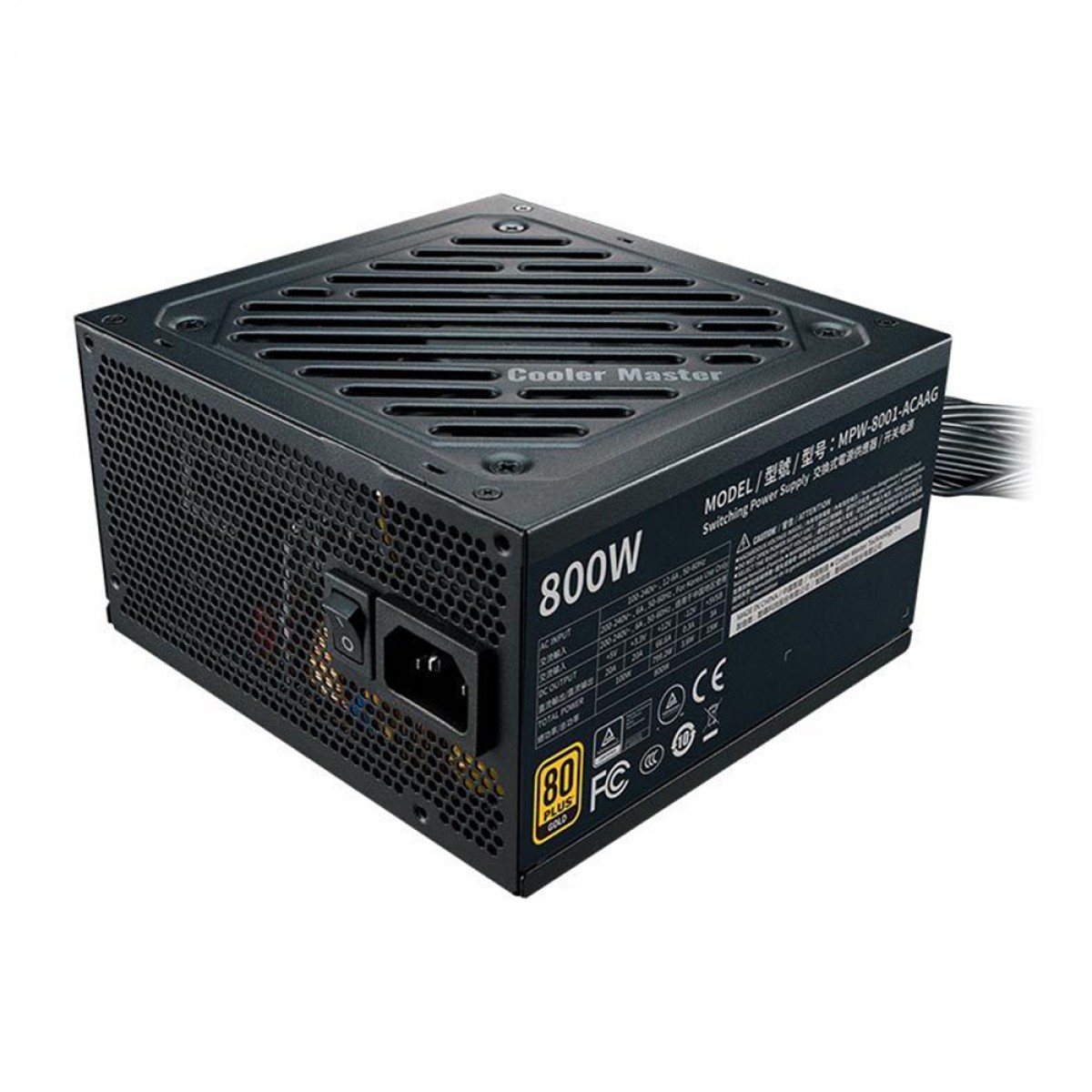 Fonte Cooler Master G800 800W, 80 Plus Gold, PFC Ativo, MPW-8001-ACAAG-WO - Imagem 2
