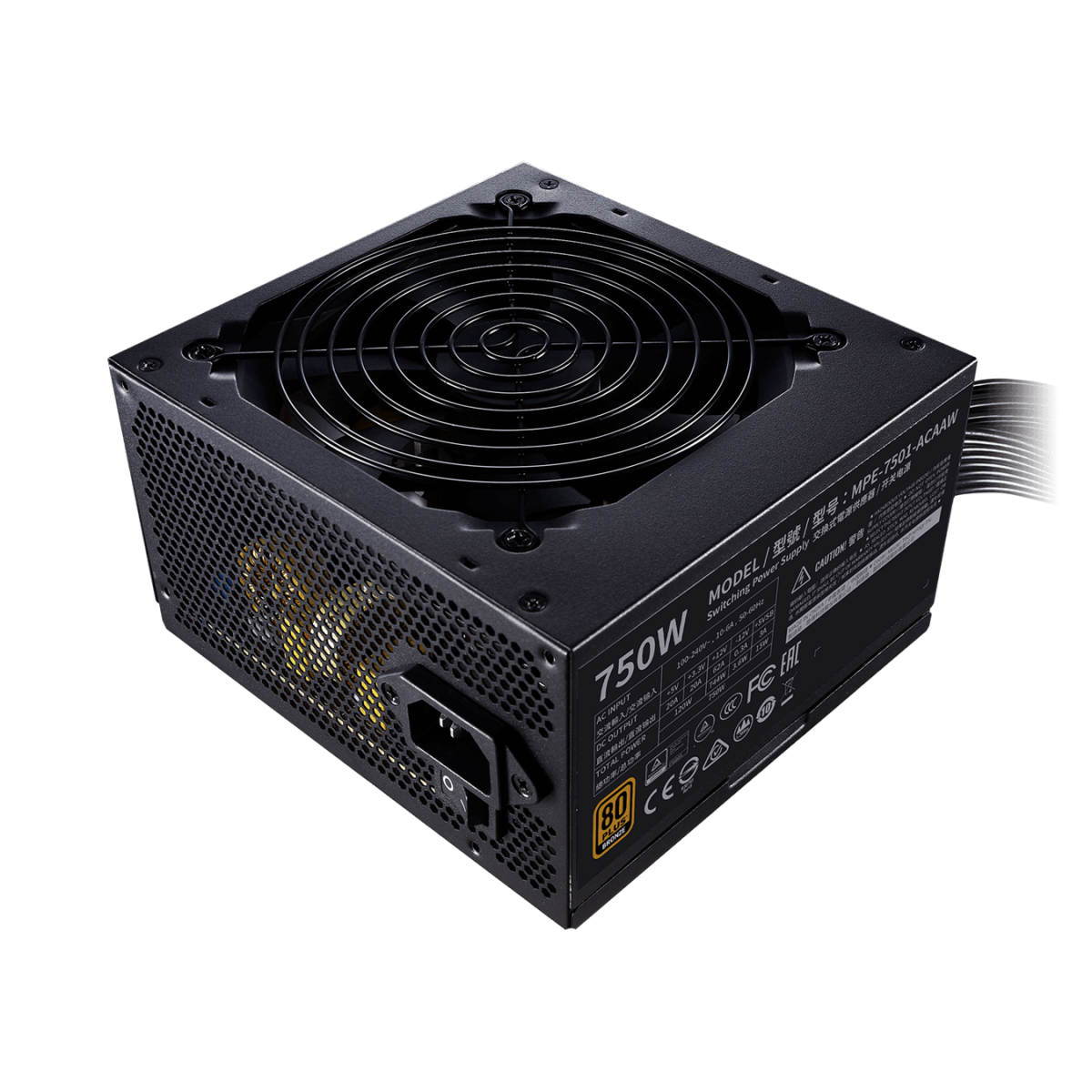 Fonte 750W Cooler Master MWE V2 80 Plus Bronze, Full Range, PFC Ativo, MPE-7501-ACAAW-BBR - Imagem 4