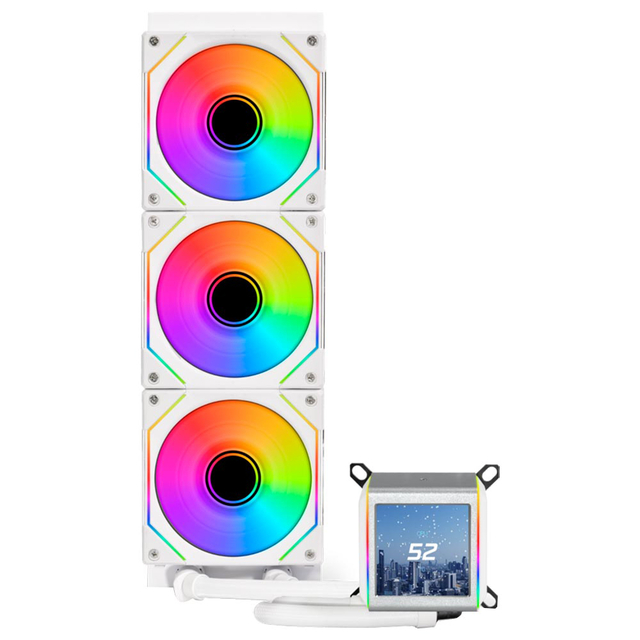 Water Cooler 360 Display LCD Lian Li Galahad II Branco, ARGB SL Infinity, 360mm, Intel-AMD - GA2ALCD36INW - Imagem 2