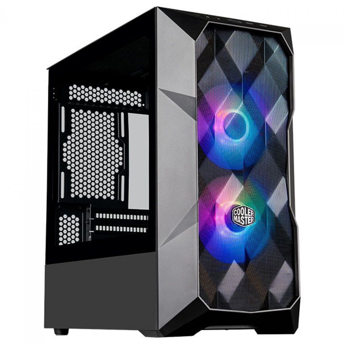 Gabinete Gamer Cooler Master Masterbox TD300 Preto, 2x Fans ARGB, Vidro Temperado - TD300-KGNN-S00