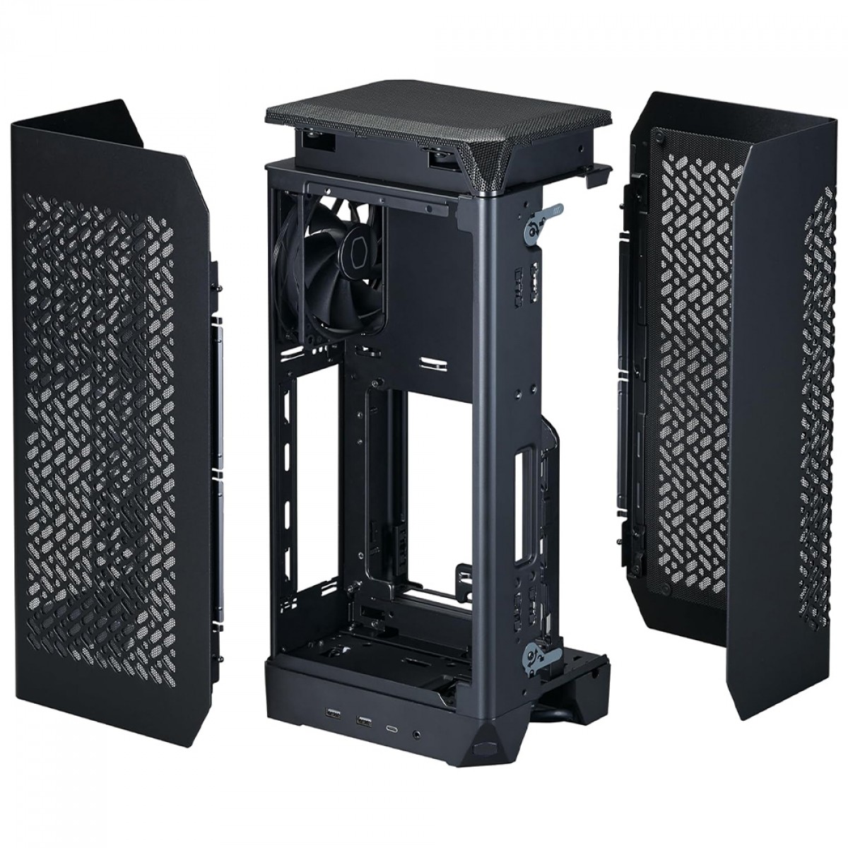 Gabinete Minimalista Cooler Master Ncore 100 Air, Mini ITX, Com 2 fans, Preto, NR100-KNNN-S00 - Imagem 4