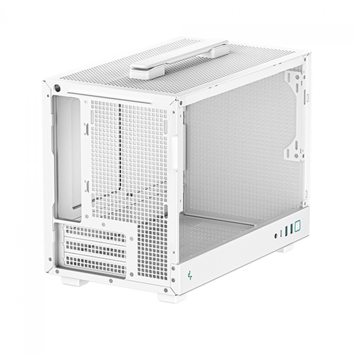 Gabinete Mini ITX DeepCool CH160 Mesh Branco, ultraportátil com alça para Placa Mãe ITX - Imagem 5