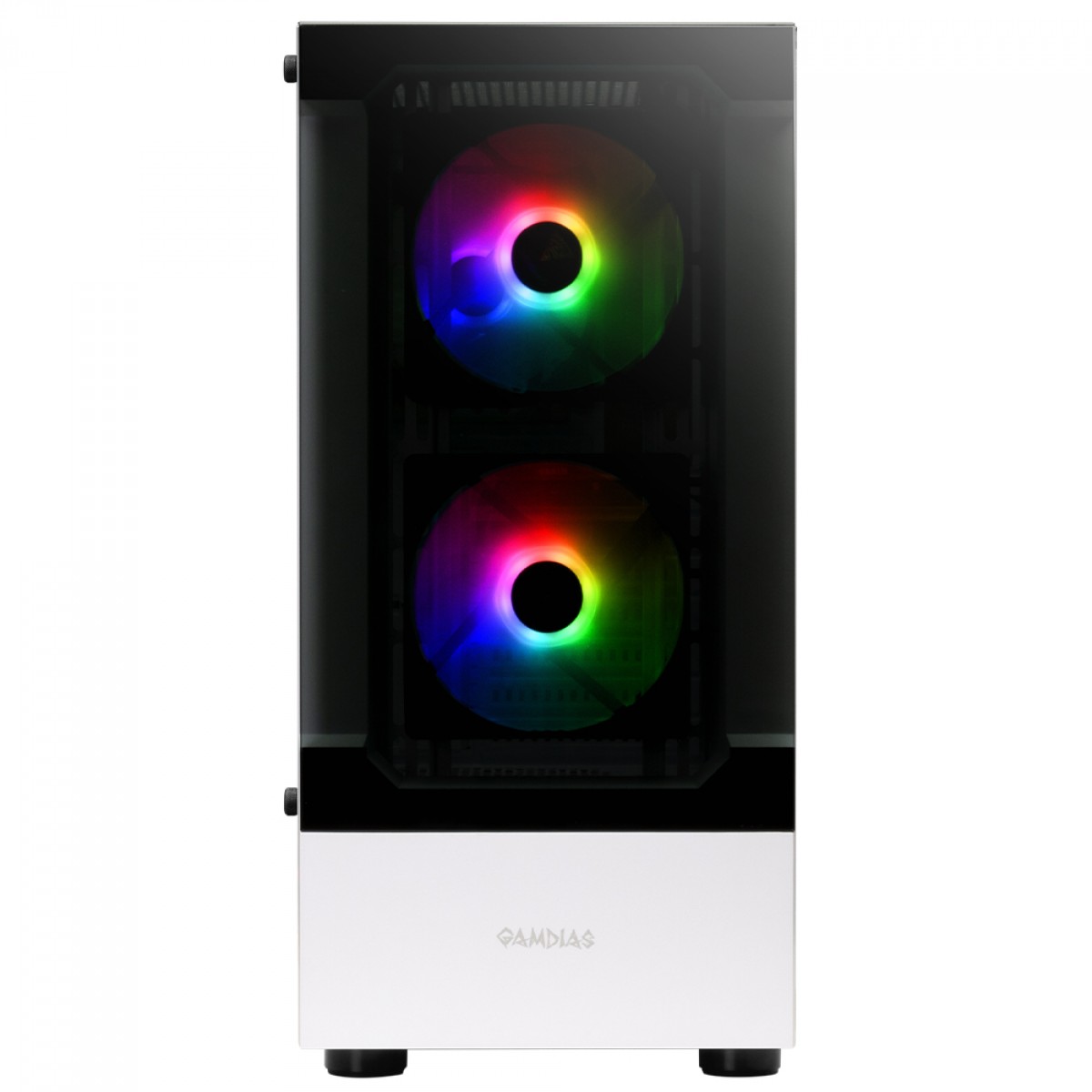 Gabinete Gamer Com 3 Fans ARGB Gamdias Talos E3 Branco/Preto, Mid Tower, Vidro Temperado, ATX - Imagem 2