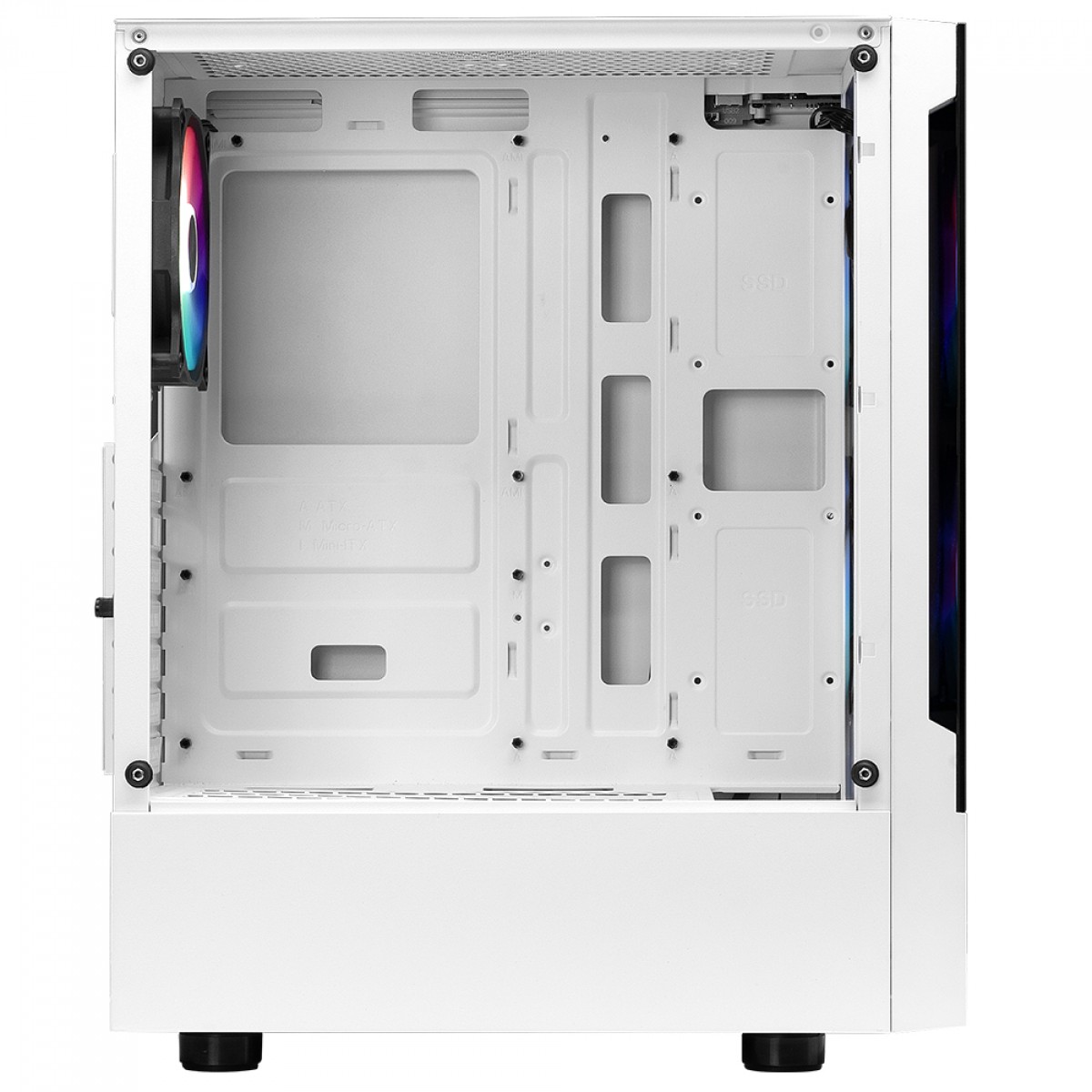 Gabinete Gamer Com 3 Fans ARGB Gamdias Talos E3 Branco/Preto, Mid Tower, Vidro Temperado, ATX - Imagem 4