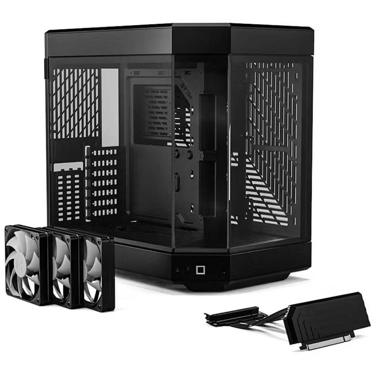 Gabinete Gamer Hyte Y60 Preto, Vidro Temperado, ATX, Com Suporte Vertical GPU Riser 4.0 e 3 fans, CS-HYTE-Y60-B - Imagem 4