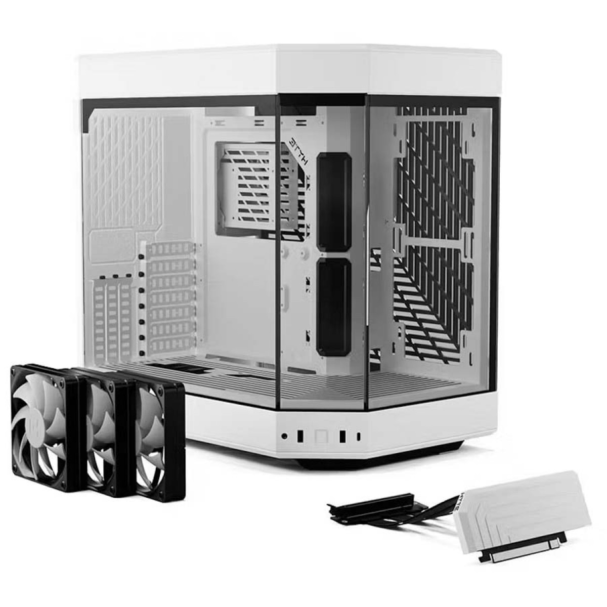 Gabinete Gamer Hyte Y60 Branco, Vidro Temperado, ATX, Com Suporte Vertical GPU Riser 4.0 e 3 fans, CS-HYTE-Y60-WW - Imagem 4