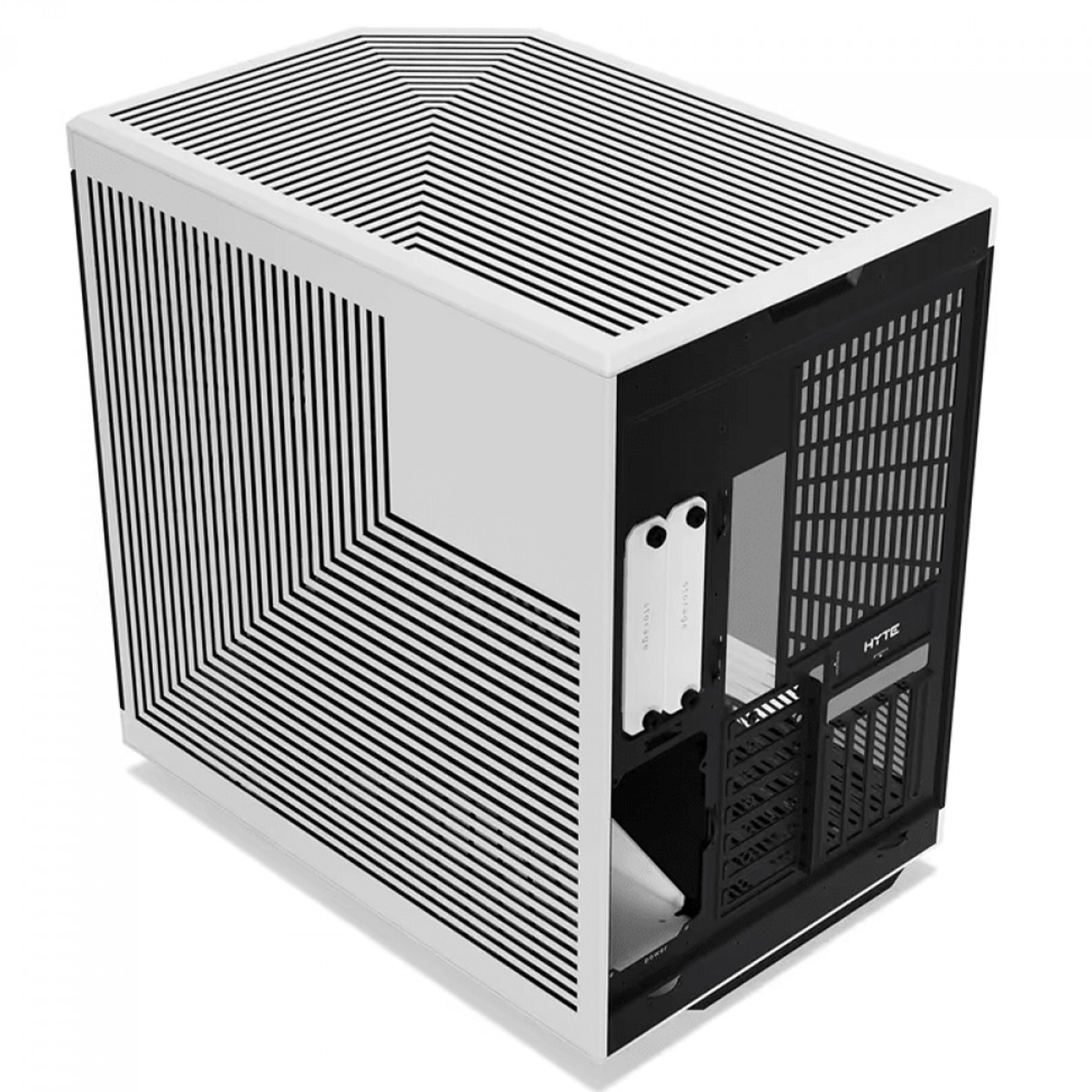 Gabinete Hyte Y70 Preto/Branco Mid Tower TG, 3 laterais de vidro, Kit GPU Vertical incluído - CS-HYTE-Y70-BW - Imagem 3