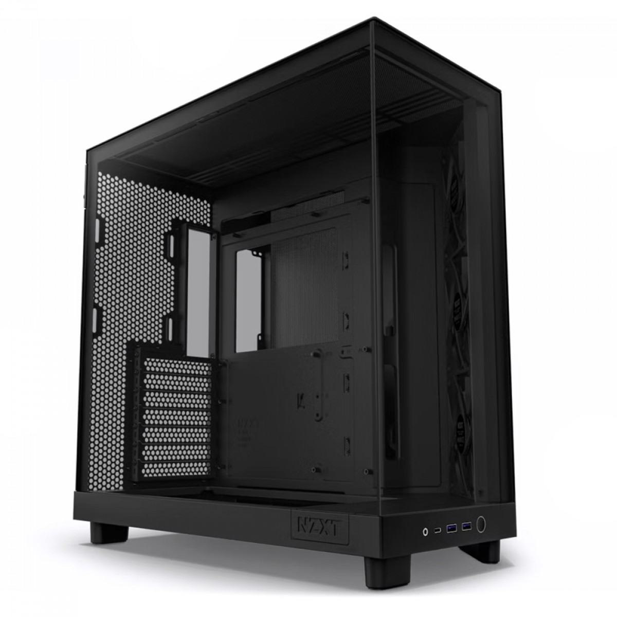 Gabinete Gamer NZXT H6 Flow Com 3 Fans, Mid Tower, Lateral Vidro Temperado, Preto, ATX - CC-H61FB-01 - Imagem 2