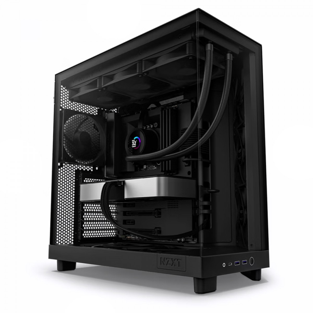 Gabinete Gamer NZXT H6 Flow Com 3 Fans, Mid Tower, Lateral Vidro Temperado, Preto, ATX - CC-H61FB-01