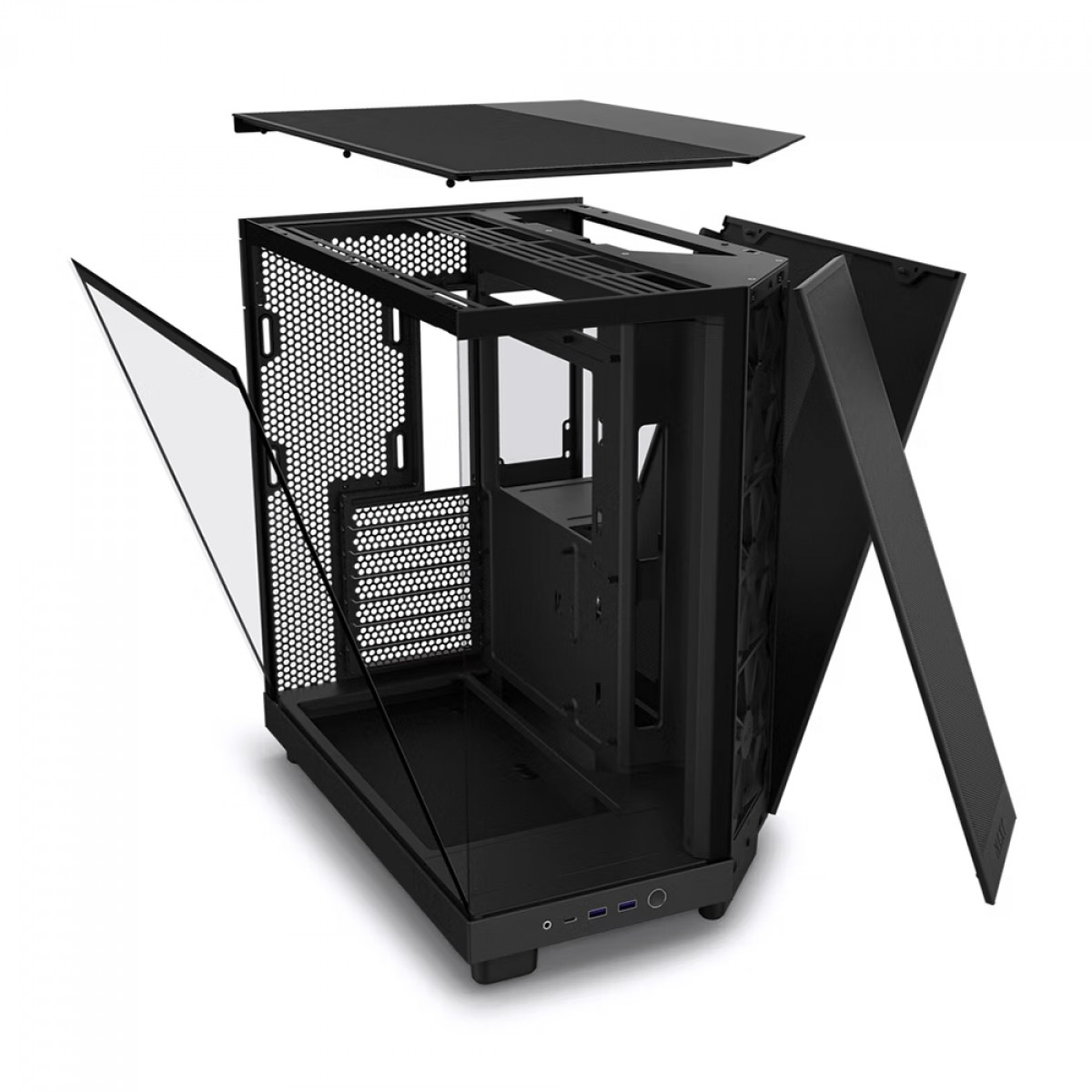 Gabinete Gamer NZXT H6 Flow Com 3 Fans, Mid Tower, Lateral Vidro Temperado, Preto, ATX - CC-H61FB-01 - Imagem 5