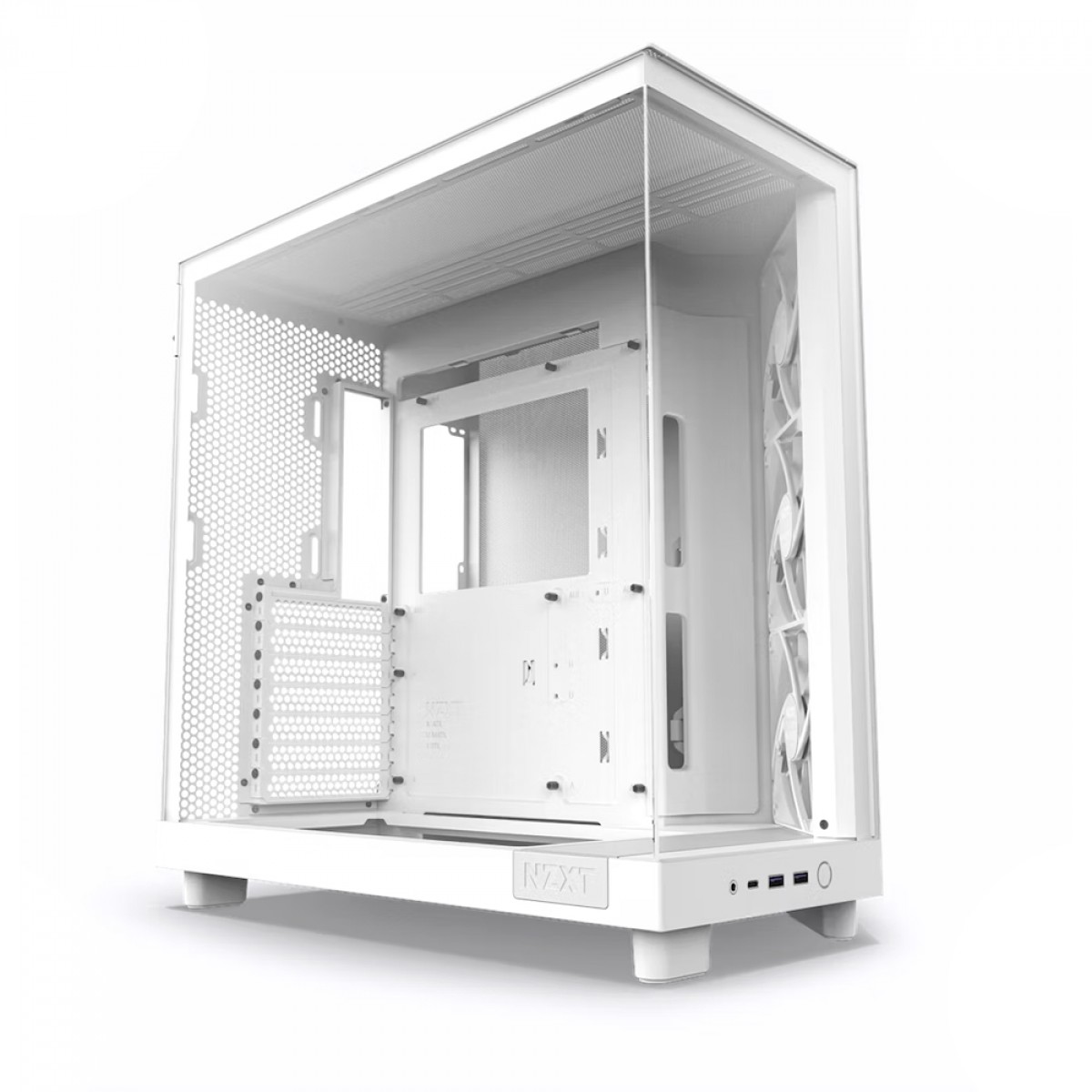 Gabinete Gamer NZXT H6 Flow Branco, Mid Tower, Vidro Temperado, ATX, 3 Fans, CC-H61FW-01 - Imagem 2
