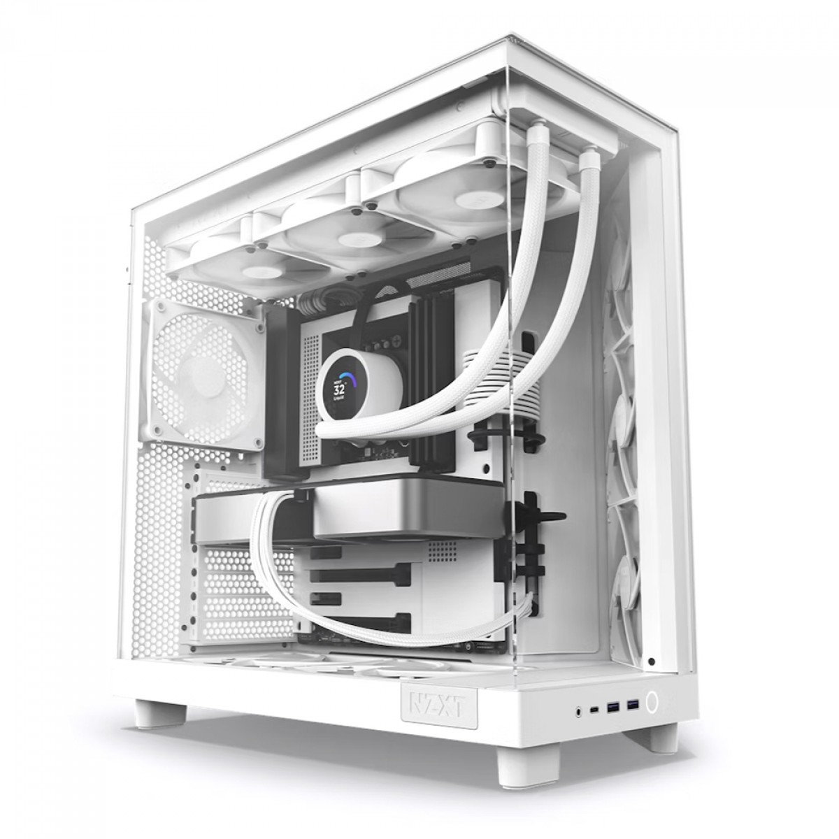 Gabinete Gamer NZXT H6 Flow Branco, Mid Tower, Vidro Temperado, ATX, 3 Fans, CC-H61FW-01