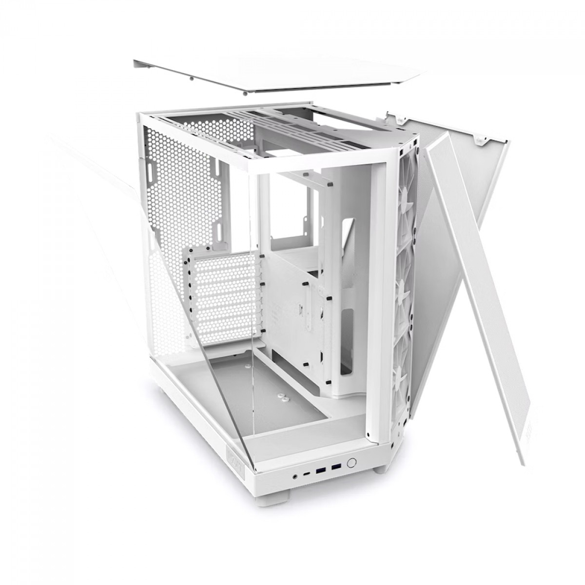Gabinete Gamer NZXT H6 Flow Branco, Mid Tower, Vidro Temperado, ATX, 3 Fans, CC-H61FW-01 - Imagem 5