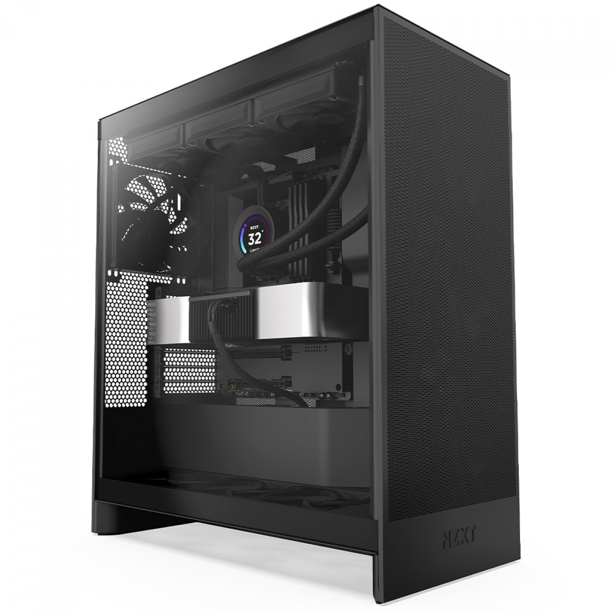 Gabinete NZXT H7 Flow, Mid-Tower, E-ATX, Lateral em Vidro Temperado, 3 Ventoinhas, Preto - CM-H72FB-01