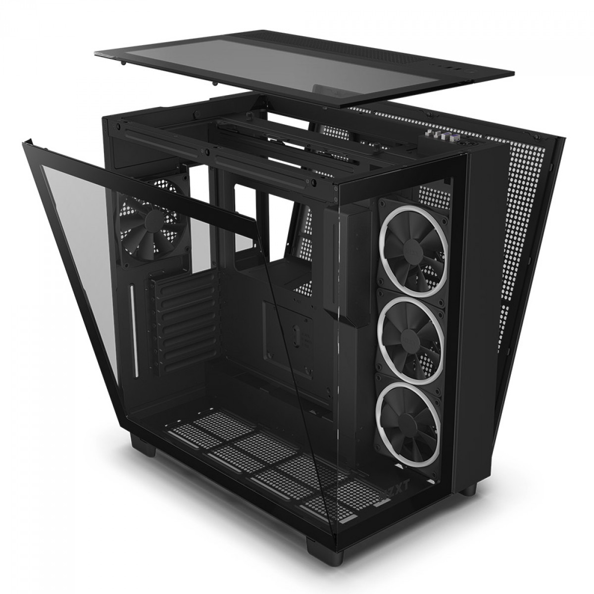 Gabinete Gamer NZXT H9 Elite, Mid Tower, Vidro Temperado, Preto, ATX, 4 Fans (3 com RGB) - CM-H91EB-01 - Imagem 4