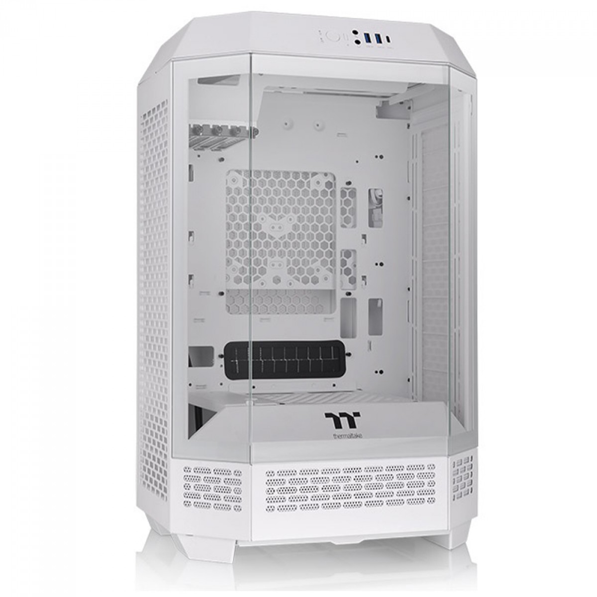 Gabinete The Tower 300 Thermaltake Branco, Vidro Temperado, mATX, Com 2 Fans - CA-1Y4-00S6WN-00