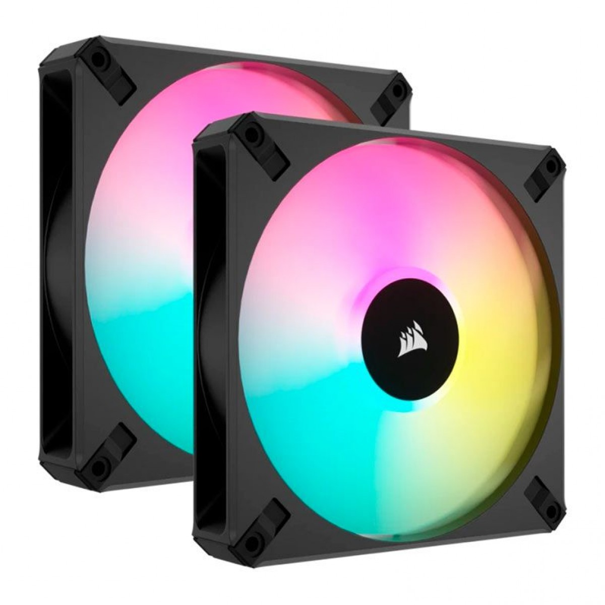 Kit 2x Cooler Fan Corsair AF140 ARGB Elite com Controladora, 140mm, 89 CFM, 1700 RPM, Preto - Imagem 2