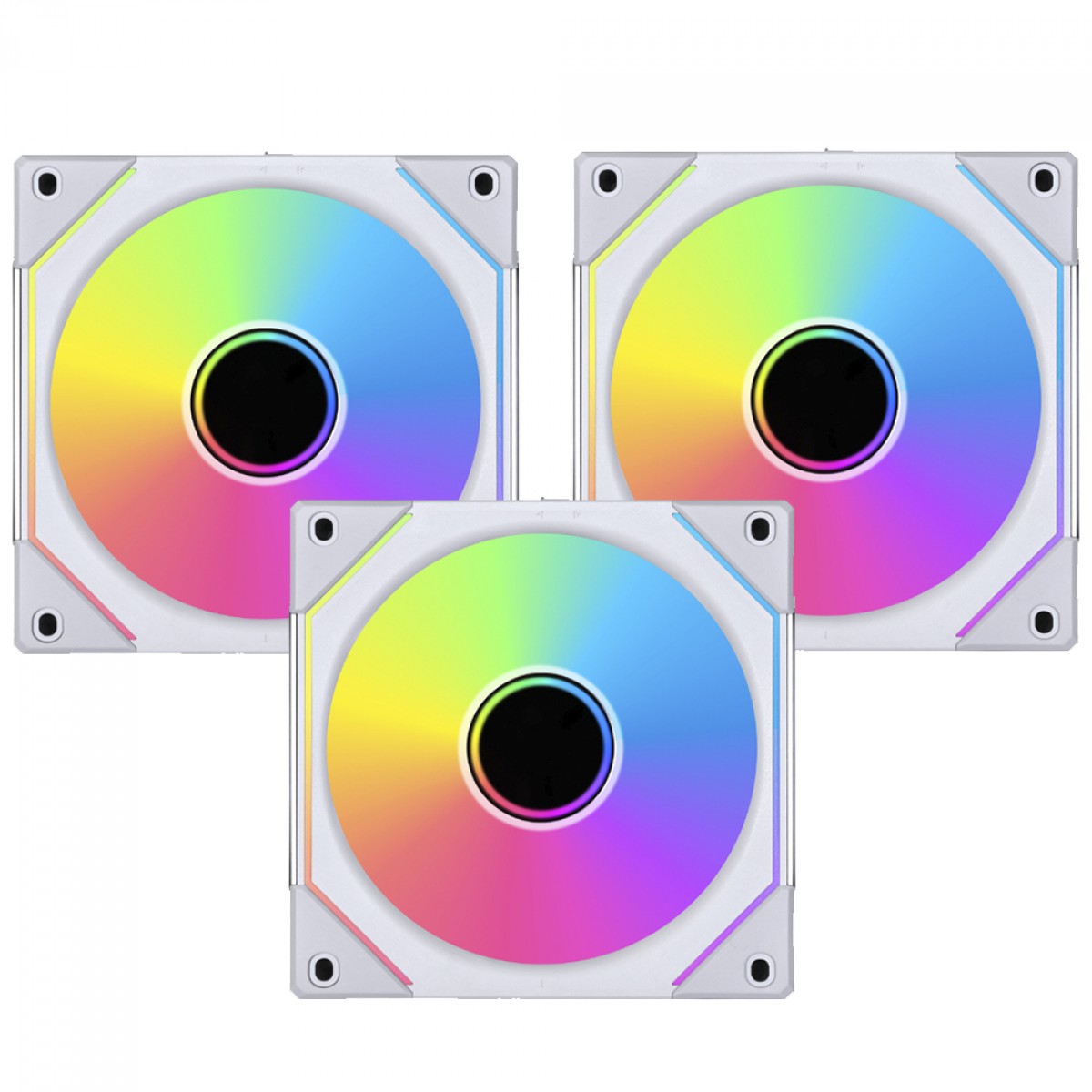 Kit 3x Cooler FAN Gamer Lian Li UNI FAN SL Infinity Branca, RGB, 120mm, 2100 PRM, 61 CFM - UF-SLIN120-3W - Imagem 2