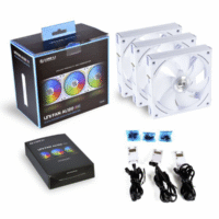 Kit 3x Coolers para Gabinete Lian Li Uni Fan AL120, Branca, RGB, - UF-AL120-3W