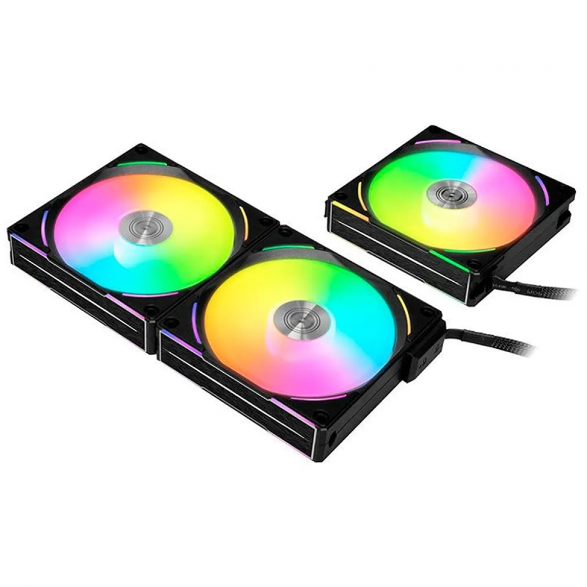 Kit 3x Coolers para Gabinete Lian Li UNI FAN AL120 V2 Preta, ARGB, 120mm, Hidráulico, 2000RPM, 77 CFM - UF-AL120V2-3B - Imagem 3