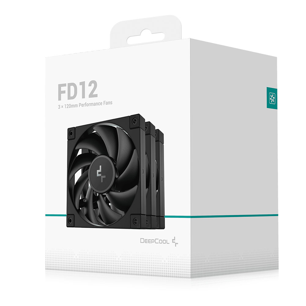 Kit 3x Cooler Para Gabinete DeepCool FD12 Performance 2050RPM, 120mm, PWM, Preto